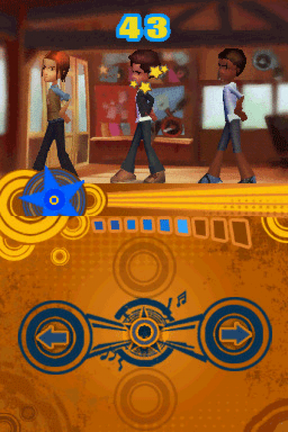 Camp Rock The Final Jam for Nintendo DS (DS), gameplay for a retro video game featuring rhythm-based gameplay, music performance challenges, mini-games, character customization, and movie-inspired musical adventure