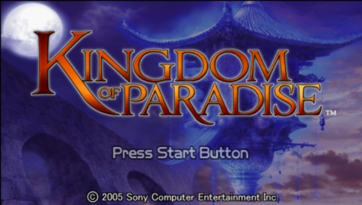 Kingdom of Paradise start screen for PlayStation Portable (PSP) action role-playing game