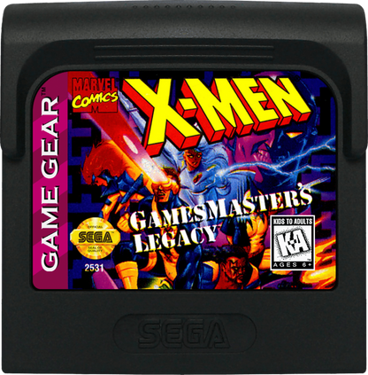 X-Men: GamesMaster's Legacy cartridge for Sega Game Gear (GG) video game