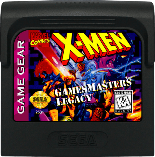 X-Men: GamesMaster's Legacy cartridge for Sega Game Gear (GG) video game