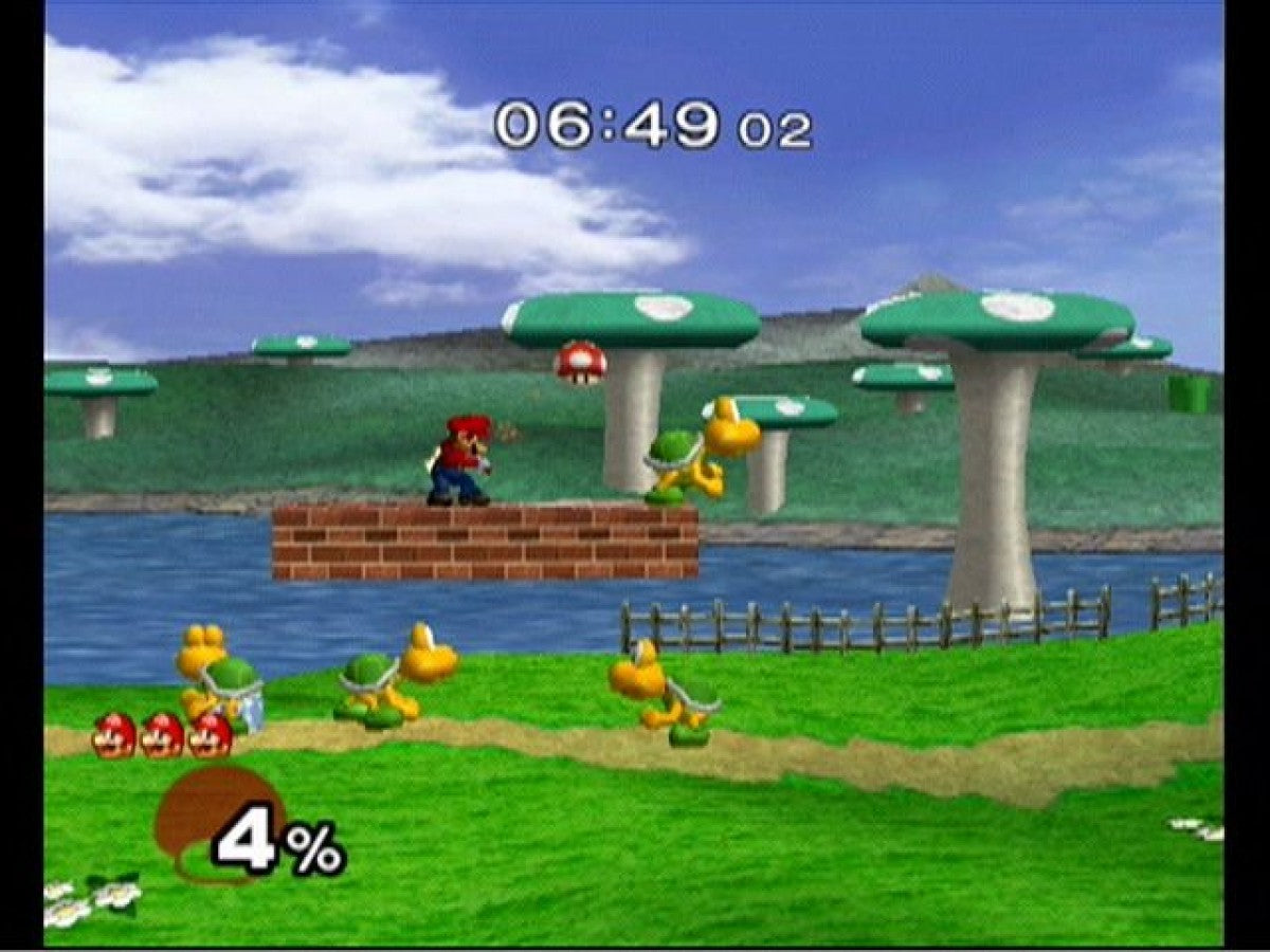 Super Smash Bros. Melee gameplay for Nintendo GameCube (GC) multiplayer fighting video game