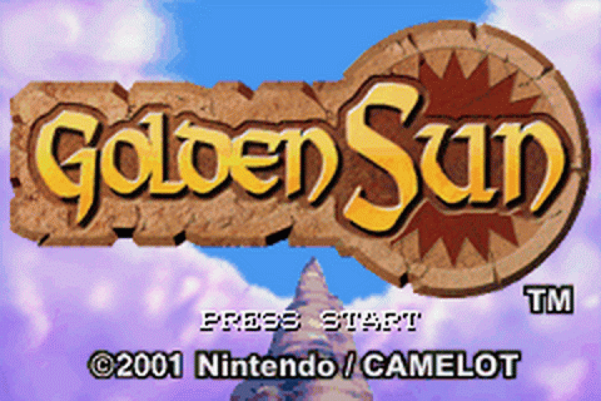 Golden Sun start menu for Game Boy Advance (GBA) video game