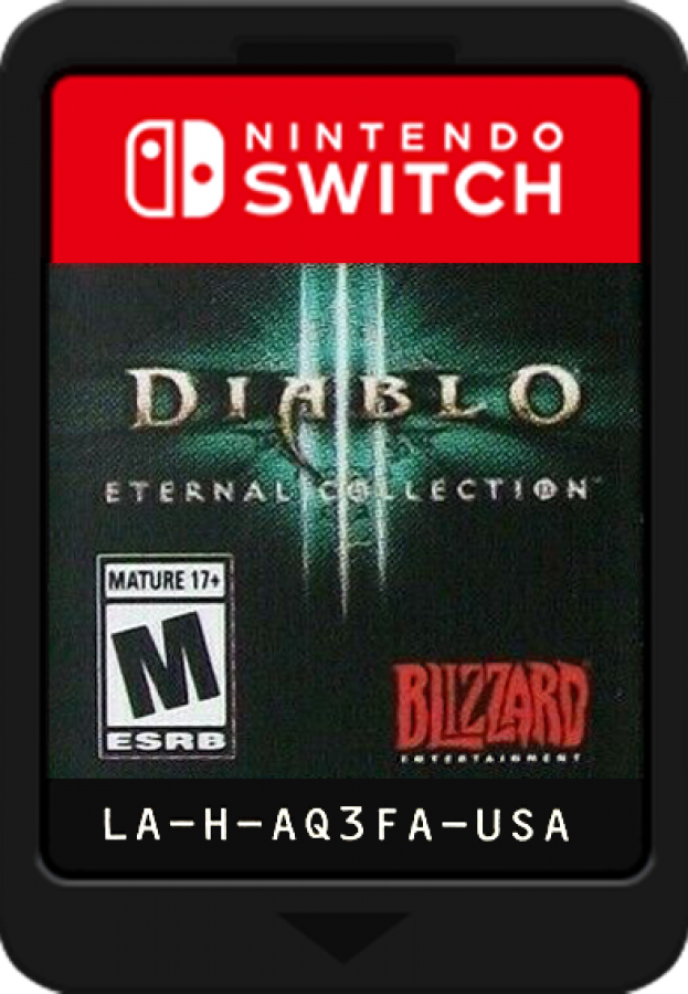Diablo III Eternal Collection Nintendo Switch game featuring action RPG combat and full Reaper of Souls and Rise of the Necromancer content cartridge