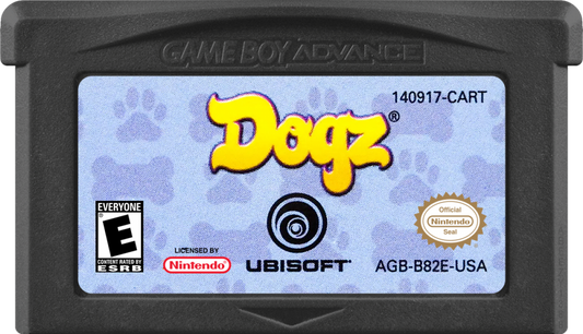 Dogz cartridge art for Game Boy Advance (GBA) video game