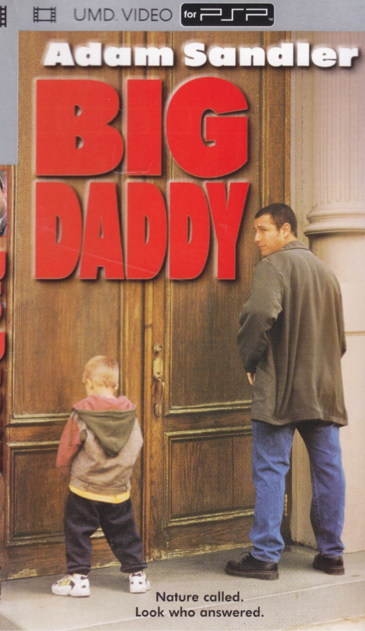 Big Daddy UMD Movie PlayStation Portable PSP featuring the comedy film starring Adam Sandler on Universal Media Disc portable movie playback compatible with Sony PSP systems official UMD Video release collectible entertainment media appeal front cover art