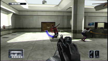SWAT: Global Strike Team PS2 tactical shooter video game featuring squad-based law enforcement action, real-world weapons, mission-based objectives, hostage rescue scenarios, strategic team commands, cooperative play options, and realistic police-tactical gameplay on PlayStation 2. gameplay