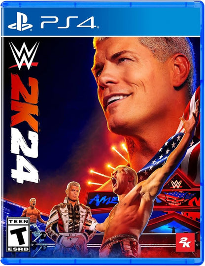WWE 2K24 PS4 wrestling sports video game cover art.