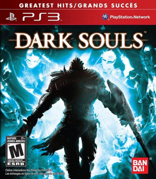 Dark Souls Greatest Hits PlayStation 3 PS3 for retro video game enthusiasts featuring action role playing gameplay challenging combat dark fantasy world exploration intricate level design memorable boss battles character progression and collectible gaming appeal front cover