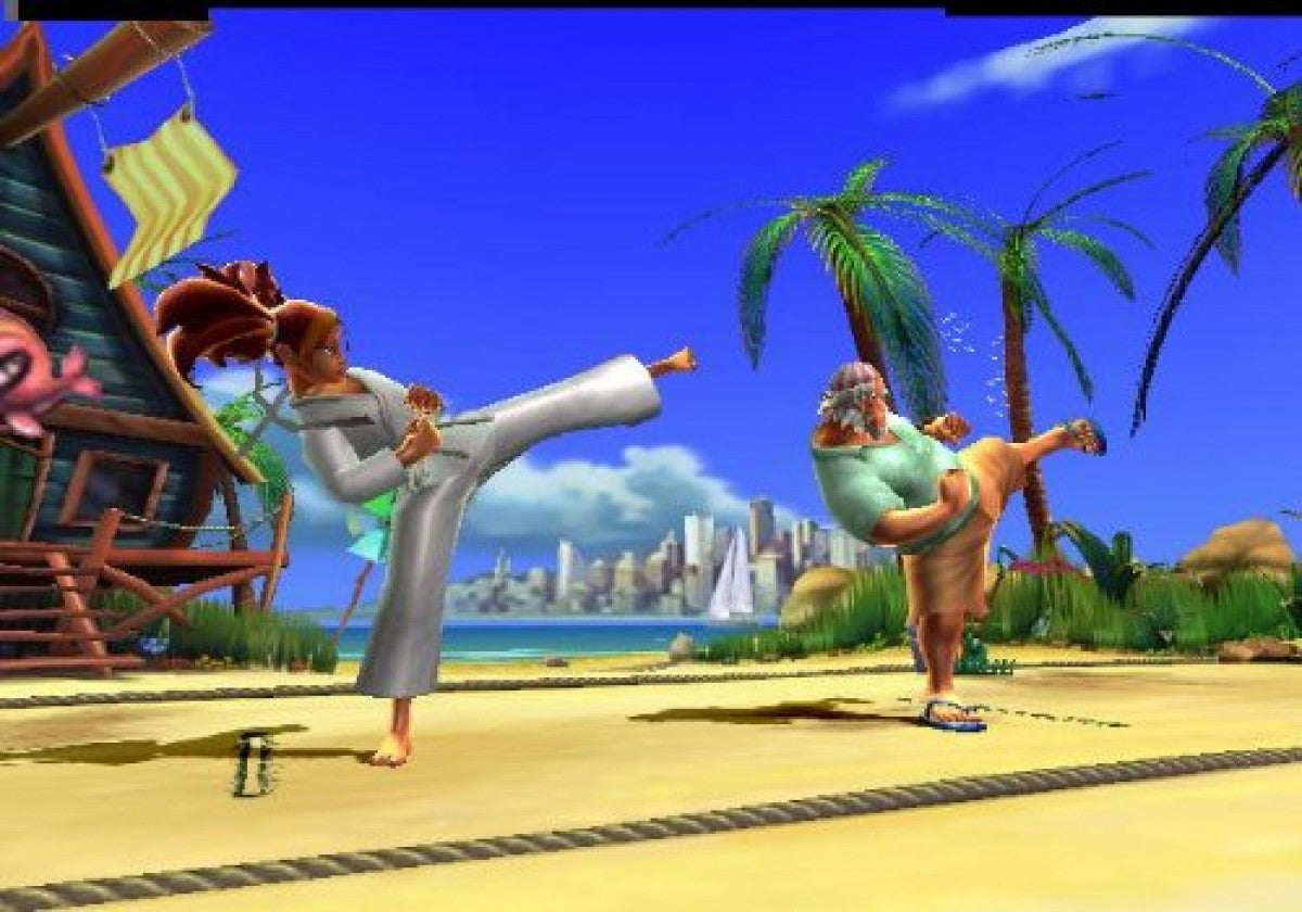 All Star Karate for Nintendo Wii, gameplay for a martial arts sports video game with motion controls, karate training, family-friendly combat, and fitness-style gameplay