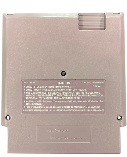 Mega Man 5 NES Nintendo Entertainment System action platformer side scrolling shooter run and gun robot masters boss battles Capcom classic retro 8 bit gaming cartridge video game title cartridge back