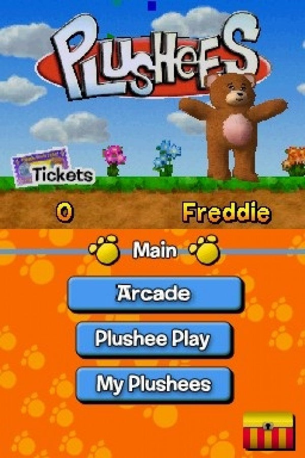 Plushees Nintendo DS video game, virtual plush toy collection and care gameplay, cute casual simulation, handheld console title gameplay screenshot