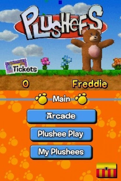 Plushees Nintendo DS video game, virtual plush toy collection and care gameplay, cute casual simulation, handheld console title gameplay screenshot