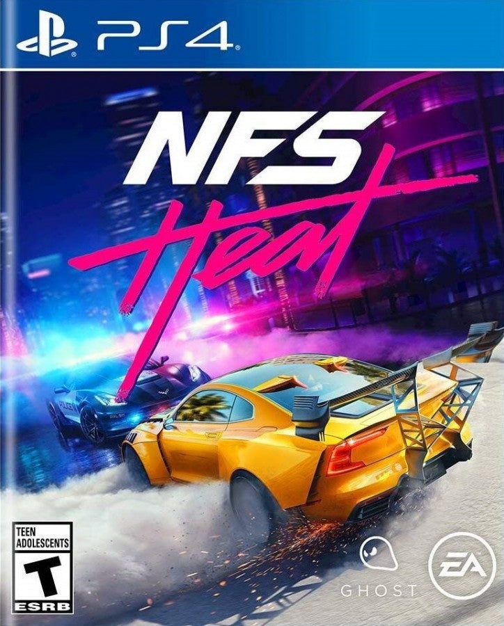 Need for Speed: Heat – PlayStation 4 (PS4) video game cover art, street racing action game.