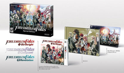 Fire Emblem Fates Special Edition special edition cartridge for the Nintendo 3DS featuring all three story paths Birthright Conquest and Revelation with tactical RPG gameplay character relationships and strategic turn based battles in a fantasy setting