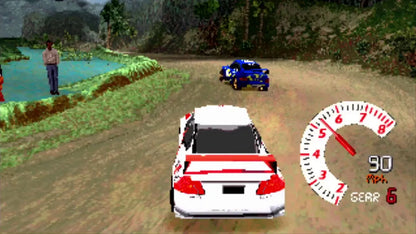 Need for Speed V-Rally for PlayStation 1 racing video game featuring rally style tracks licensed cars arcade handling time trials and classic Need for Speed off road racing experience gameplay