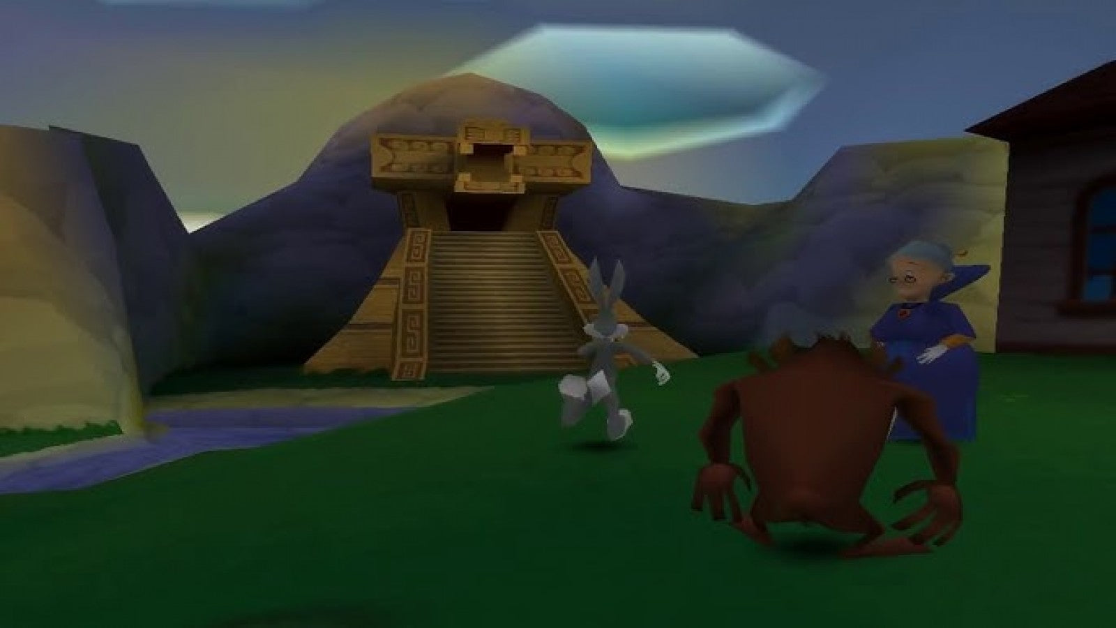 Bugs Bunny and Taz Time Busters PlayStation 1 game featuring cartoon-style platforming, time-travel adventures, and classic Looney Tunes humor gameplay screenshot