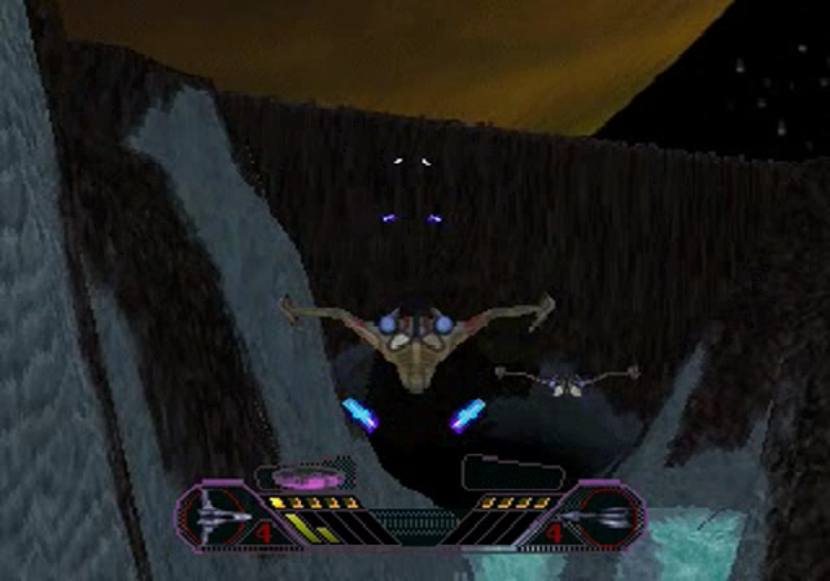 Solar Eclipse Sega Saturn space combat simulator first person starfighter shooter sci fi dogfighting missions cockpit view planetary defense battles cinematic space warfare retro gaming Sega Saturn software video game title gameplay