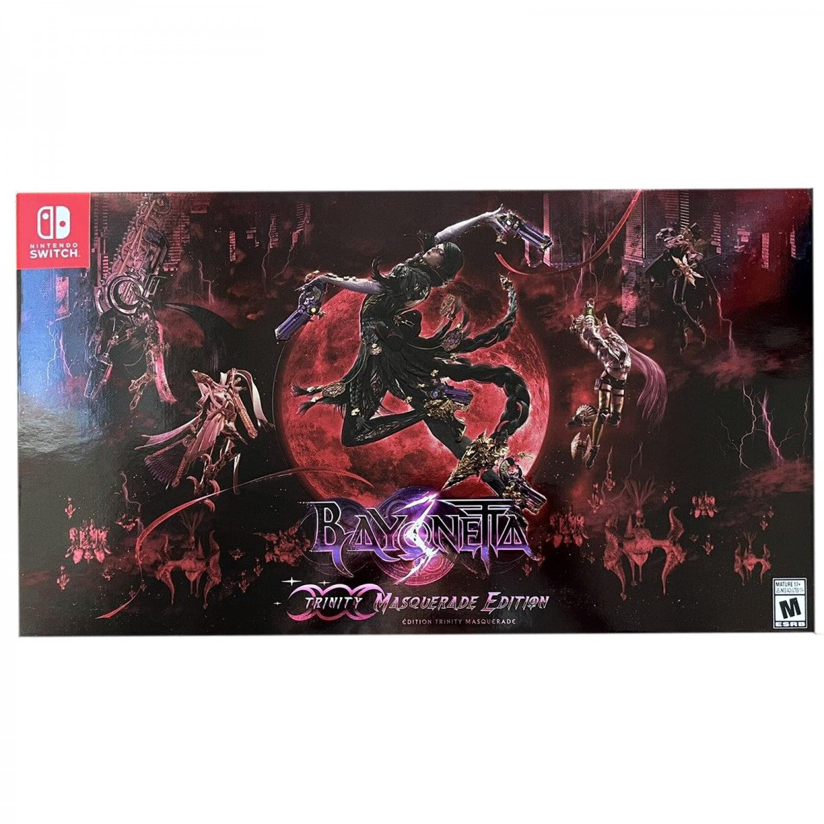 Bayonetta 3 Trinity Masquerade Edition for Nintendo Switch with special edition packaging and character-themed artwork box art