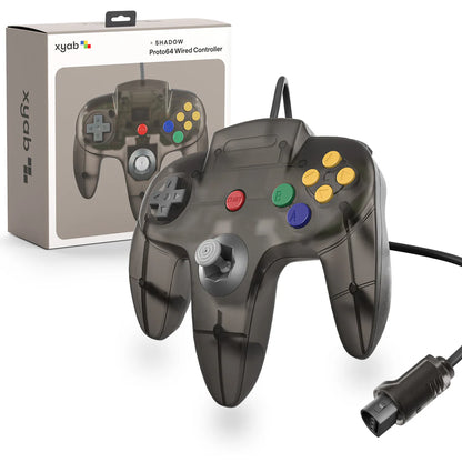 XYAB brand Shadow Nintendo 64 controller wired gaming accessory