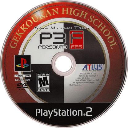 Shin Megami Tensei Persona 3 FES PlayStation 2 PS2 for role playing video game fans featuring turn based combat dungeon crawling social simulation character development Persona fusion deep storytelling anime inspired visuals expanded FES content Atlus JRPG adventure collectible gaming appeal disc