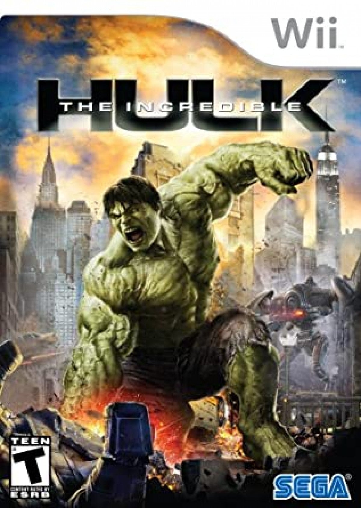 The Incredible Hulk Nintendo Wii for retro video game enthusiasts featuring action adventure gameplay open world destruction combat superhuman strength mechanics environmental smashing missions Marvel superhero storyline and collectible gaming appeal front cover 