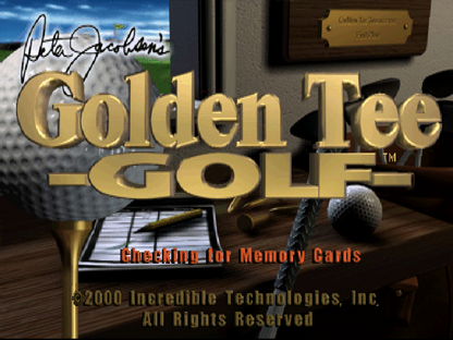 Golden Tee Golf title card for PlayStation 1 (PS1) retro video game