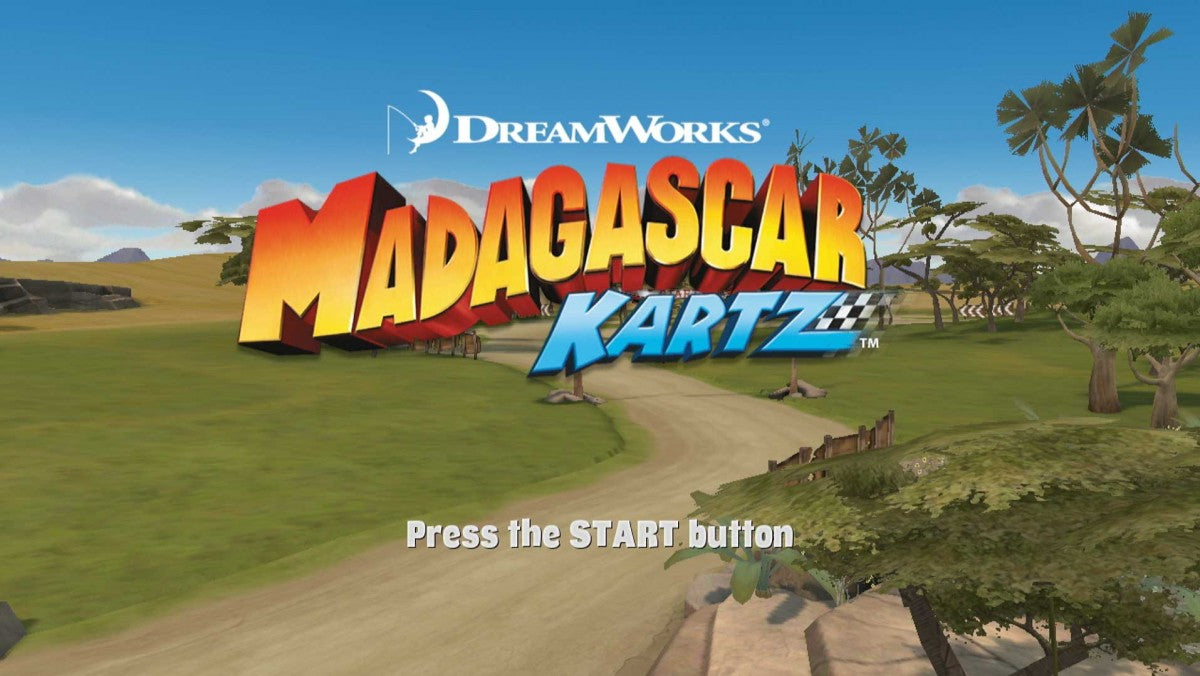 Madagascar Kartz title screen for PlayStation 3 (PS3) video game