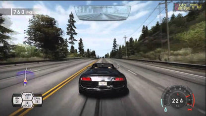 Need for Speed Hot Pursuit Xbox 360 video game, arcade racing action, high-speed police chases, multiplayer and online gameplay, console title gameplay screenshot