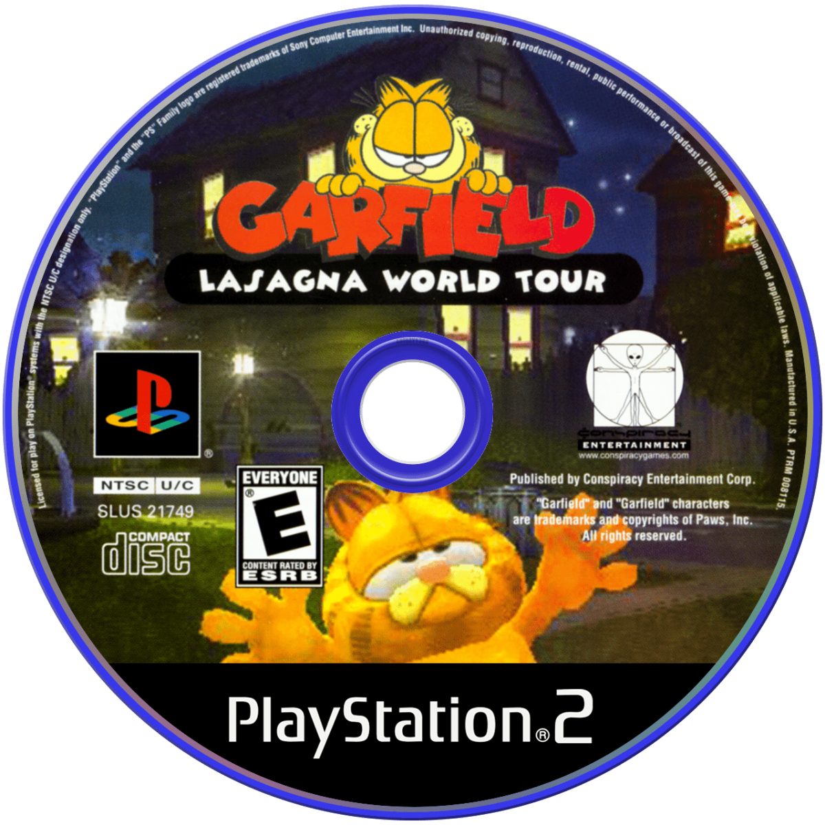 Garfield Lasagna World Tour PlayStation 2 retro video game party game disc (2006)