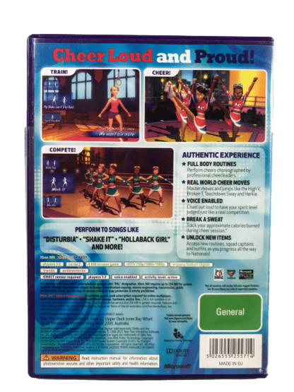 LocalID_24685Let's Cheer Xbox 360 Kinect back art for dance and cheerleading video game.