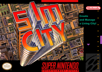 SimCity cover art for Super Nintendo Entertainment System (SNES) video game