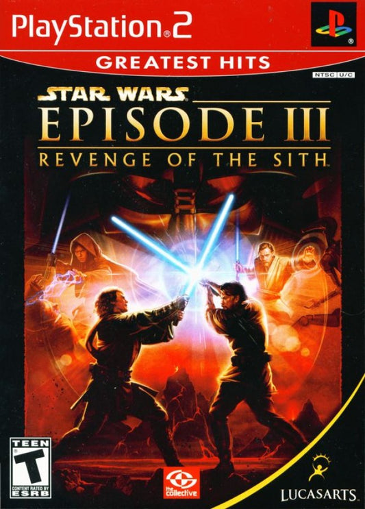 Star Wars: Episode III Revenge of the Sith [Greatest Hits] cover man PlayStation 2 sci-fi action video game. 