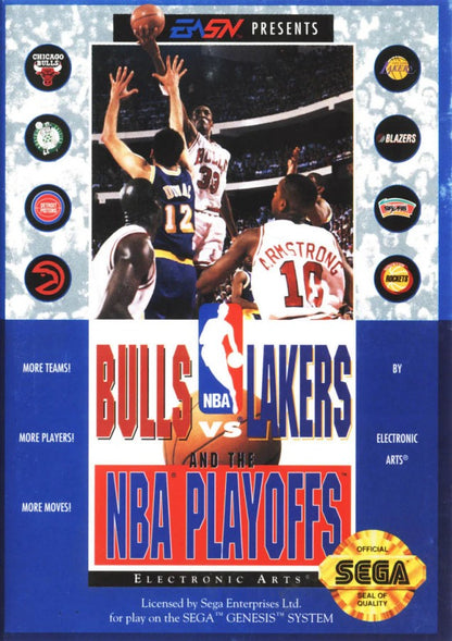 Bulls vs Lakers and the NBA Playoffs cover art for Sega Genesis (GEN) video game