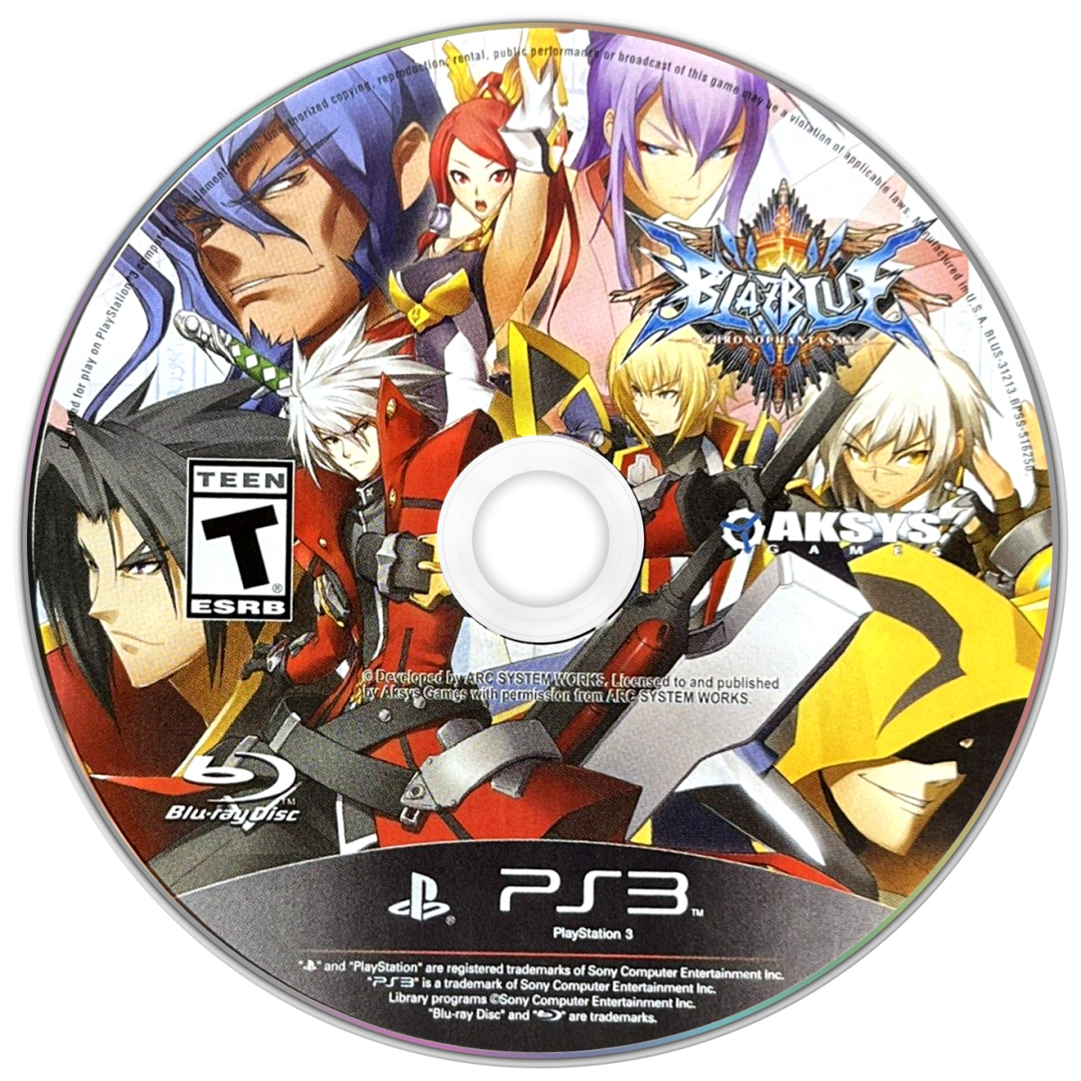 BlazBlue Chrono Phantasma game for the PlayStation 3 featuring 2D fighting gameplay with anime style visuals expanded character roster refined combat mechanics multiple modes including Story Arcade and Versus and fast paced competitive battles disc  