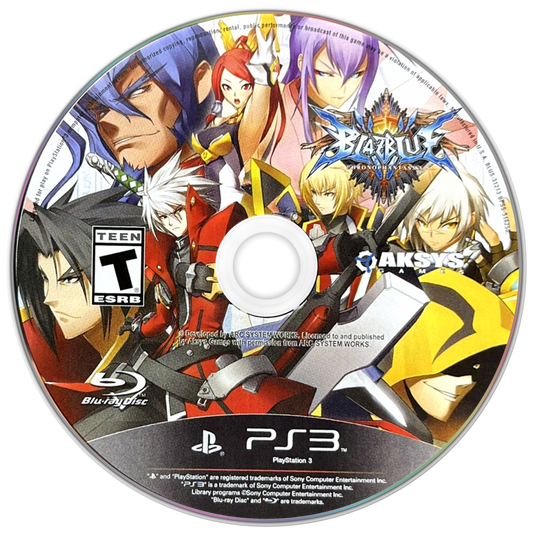 BlazBlue Chrono Phantasma game for the PlayStation 3 featuring 2D fighting gameplay with anime style visuals expanded character roster refined combat mechanics multiple modes including Story Arcade and Versus and fast paced competitive battles disc  