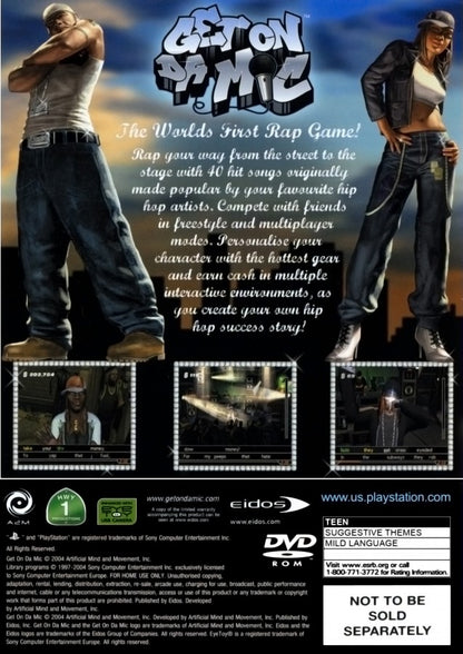 Get on Da Mic back of case for PlayStation 2 (PS2) hip-hop karaoke rhythm video game