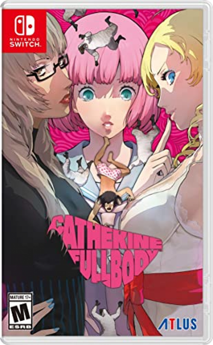 Catherine Full Body for Nintendo Switch puzzle adventure game featuring relationship story choices anime cutscenes block climbing puzzles and mature themed gameplay front cover