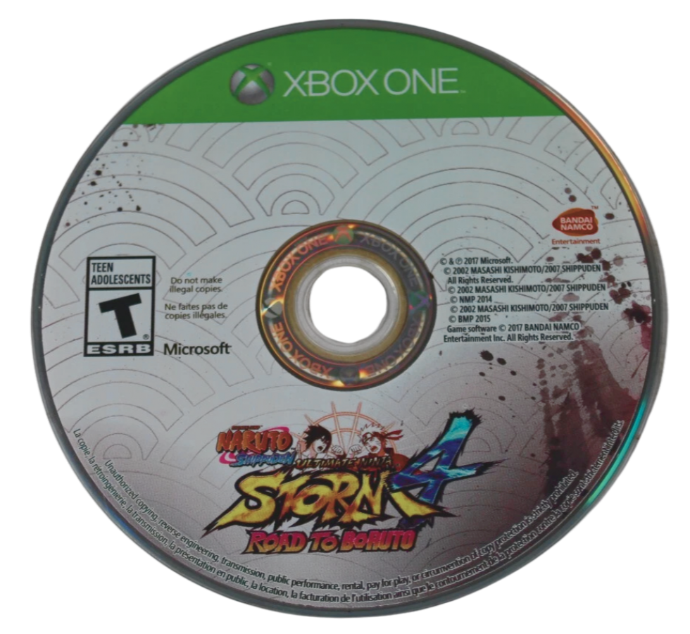 Naruto Shippuden: Ultimate Ninja Storm 4 Road to Boruto disc for Xbox One (XONE) action-fighting video game