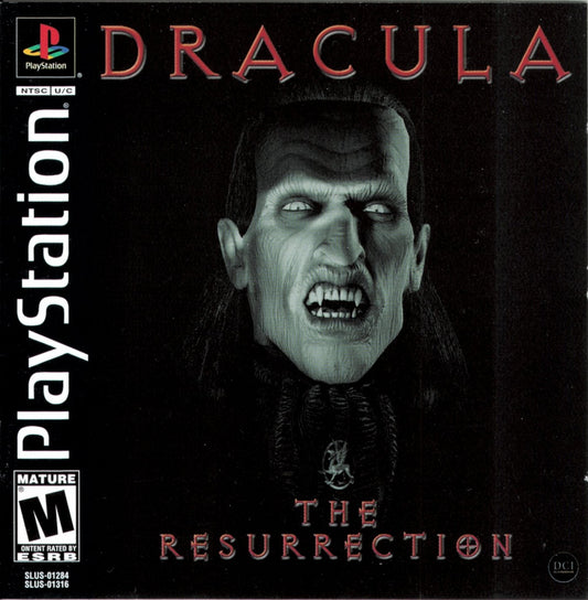 Dracula The Resurrection PlayStation PS1 for adventure video game fans featuring gothic horror storytelling vampire mysteries point and click exploration atmospheric environments puzzle solving cinematic scenes dark supernatural adventure classic PlayStation gaming collectible appeal front cover art