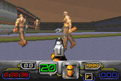 Dark Arena Game Boy Advance GBA video game featuring first person shooter gameplay futuristic arena combat weapon battles enemy encounters action packed missions sci fi environments and classic handheld gaming retro video game collection collectible gaming appeal gameplay