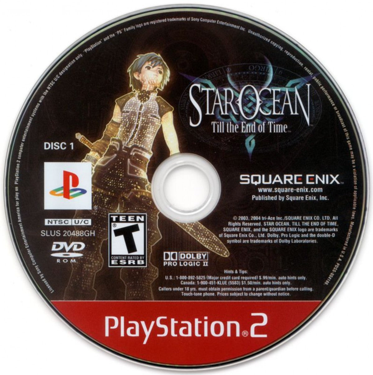 Star Ocean Till the End of Time PS2 PlayStation 2 JRPG role playing game sci fi fantasy real time battle system story driven adventure retro video game disc 1 Greatest Hits edition