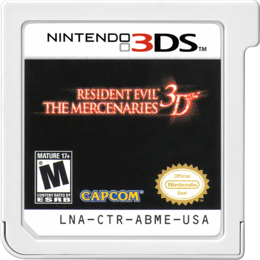 Resident Evil The Mercenaries 3D Nintendo 3DS video game featuring intense survival horror action fast paced arcade style missions classic Resident Evil characters cooperative multiplayer and Capcom handheld shooter experience cartridge