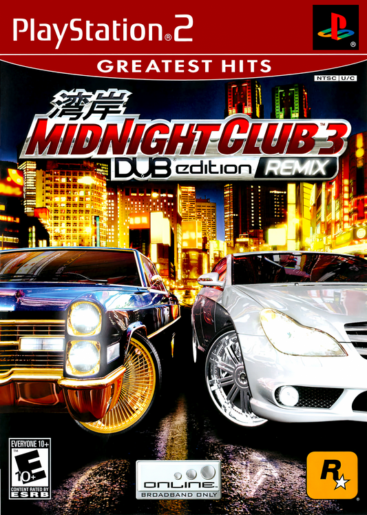 Midnight Club 3 DUB Edition Remix Greatest Hits treet racing game for PlayStation 2 cover art