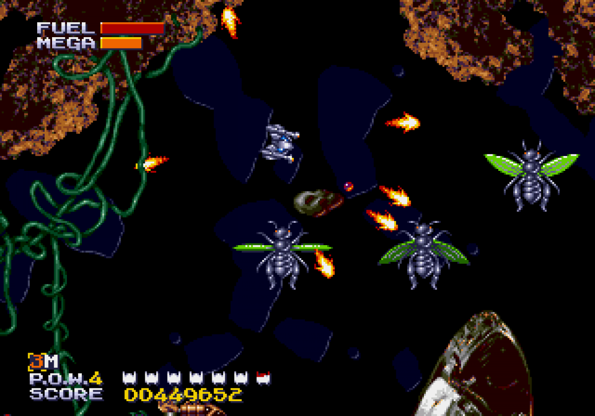 Sub-Terrania Sega Genesis retro video game shoot em up gameplay (1993)