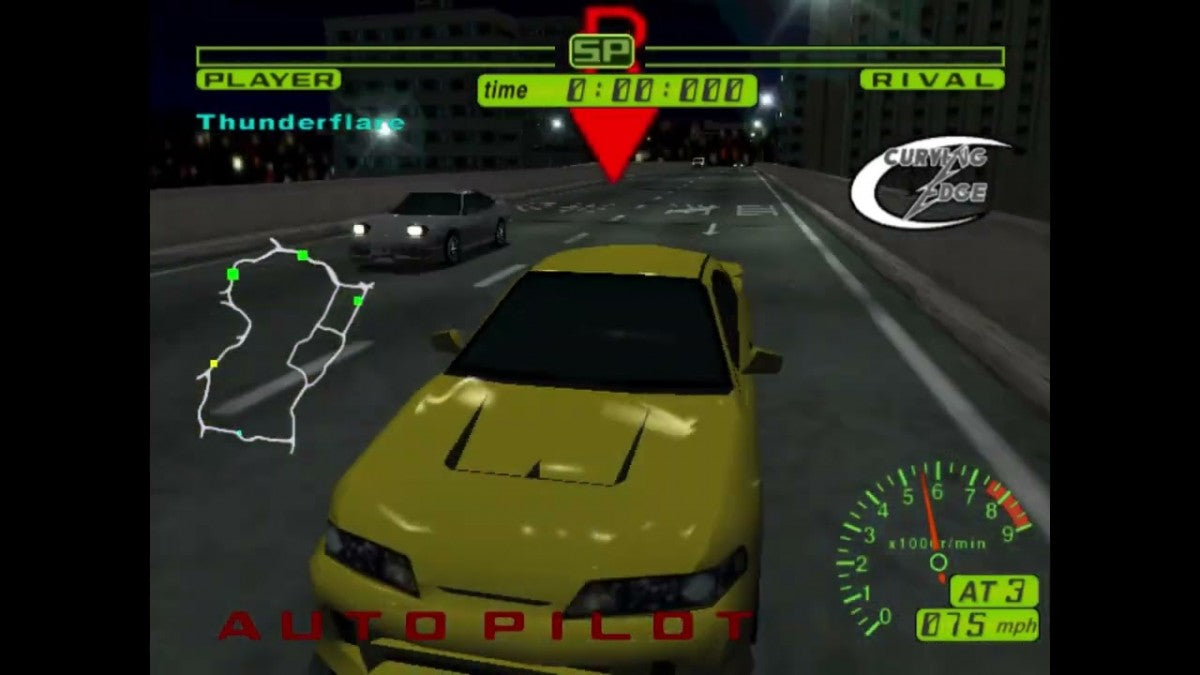 Tokyo Xtreme Racer game for the Sega Dreamcast featuring highway street racing gameplay set in Tokyo with one on one rival battles car tuning progression and nighttime racing against named opponents across expressway routes gameplay