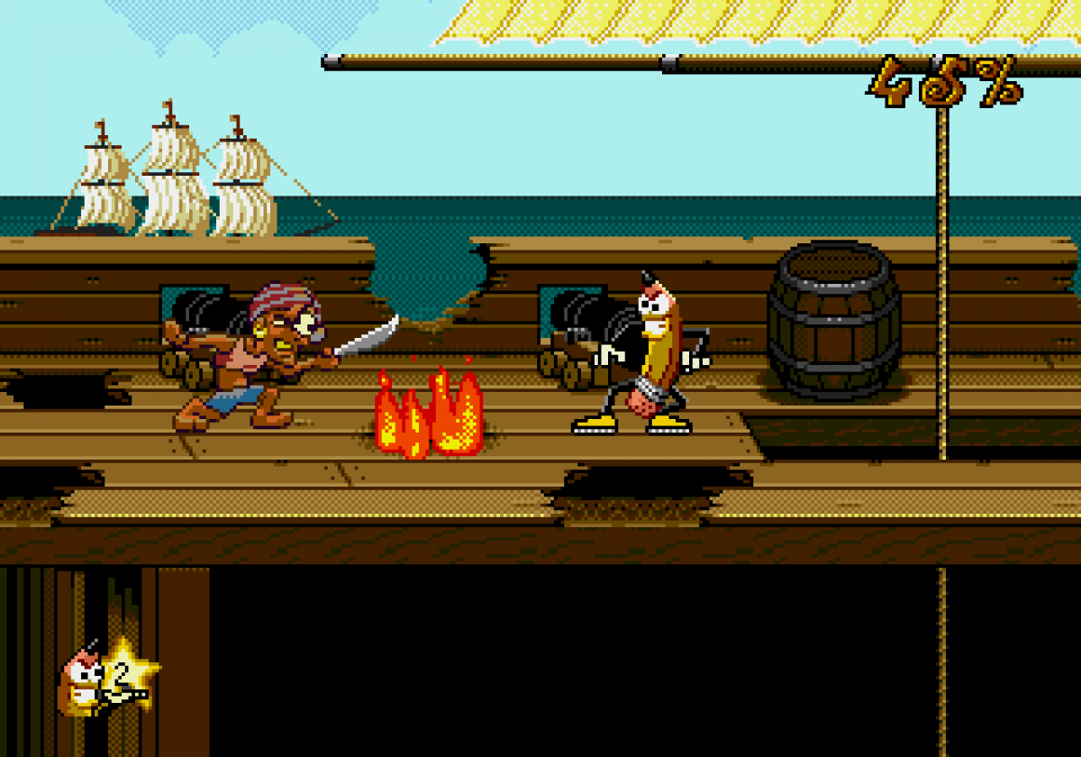 Wild Woody Sega CD platformer action game cartoon style gameplay animated pencil character side scrolling adventure Sega CD classic quirky retro platforming collectible Sega CD software video game title gameplay