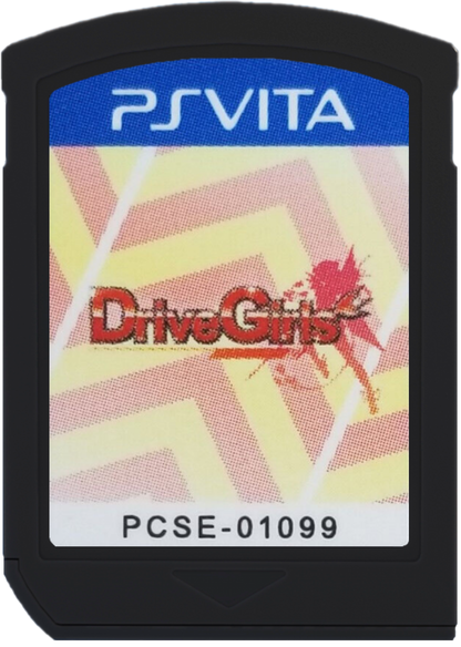 Drive Girls PlayStation Vita video game, action combat, anime-style characters, vehicle transformation gameplay, handheld console title cartridge
