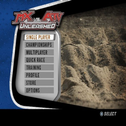 MX vs. ATV Unleashed [Greatest Hits] – PlayStation 2 (PS2) off-road racing video game title screen