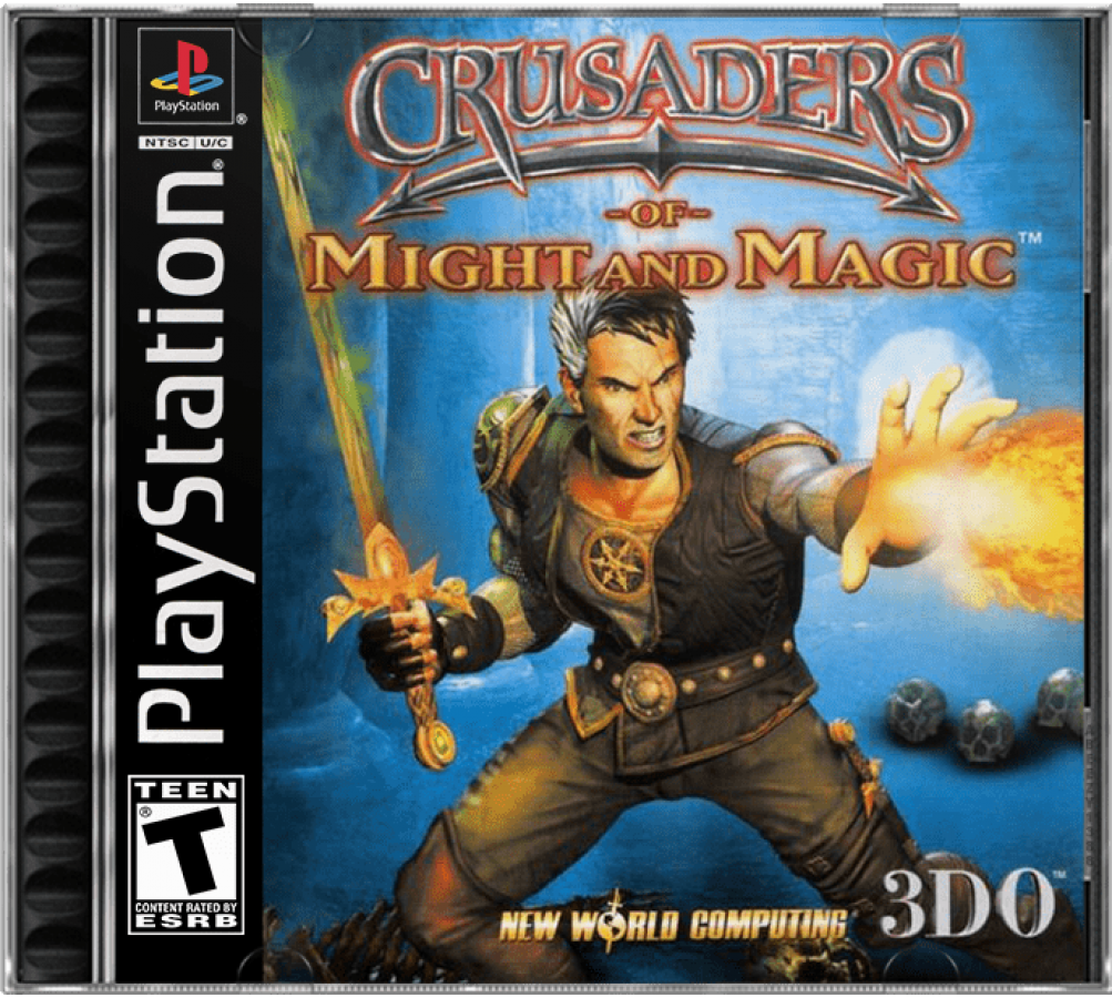 Crusaders of Might and Magic cover art for PlayStation 1 (PS1) retro video game