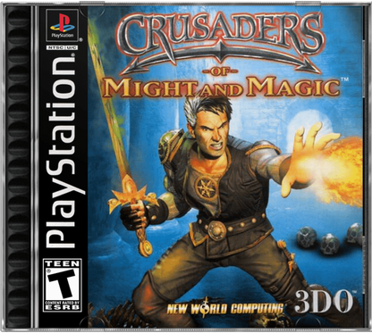 Crusaders of Might and Magic cover art for PlayStation 1 (PS1) retro video game